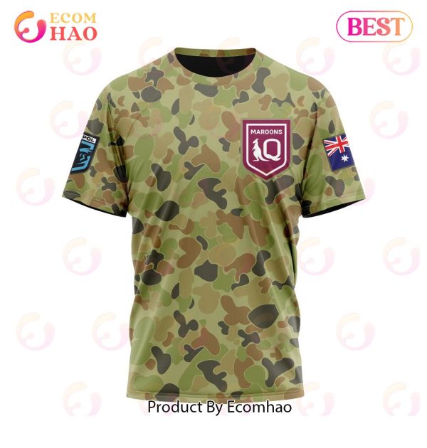 QLD Maroons Special Military Camo Kits ST2202 3D Hoodie