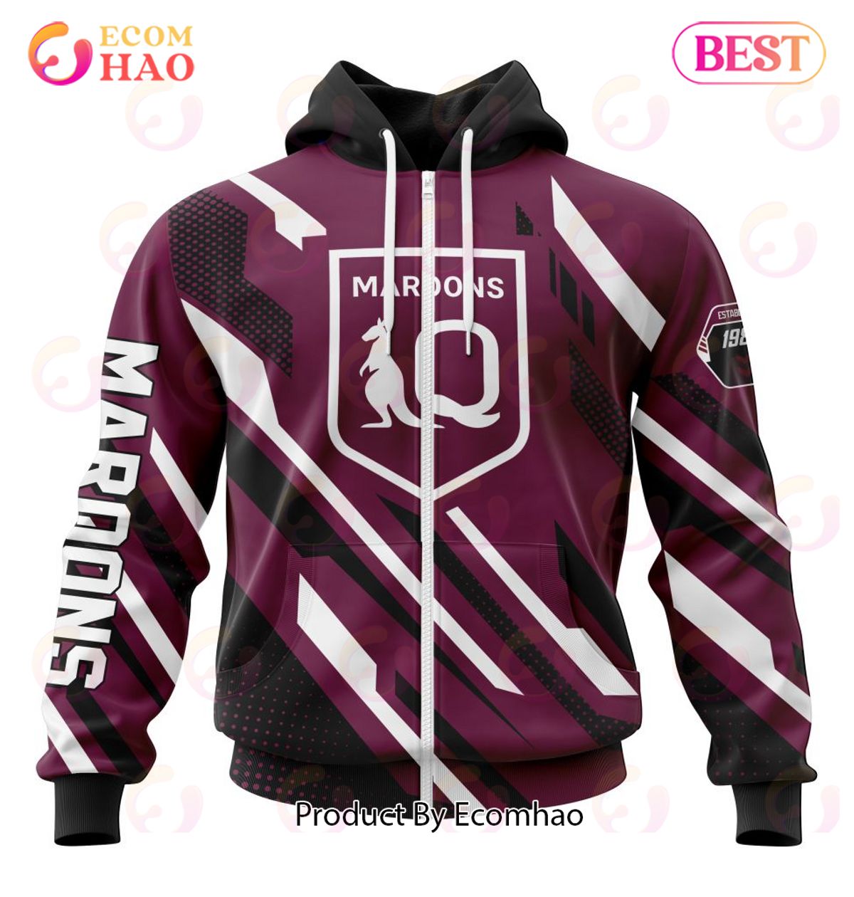 QLD Maroons Special MotoCross Concept ST2201 3D Hoodie