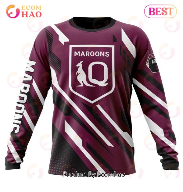 QLD Maroons Special MotoCross Concept ST2201 3D Hoodie