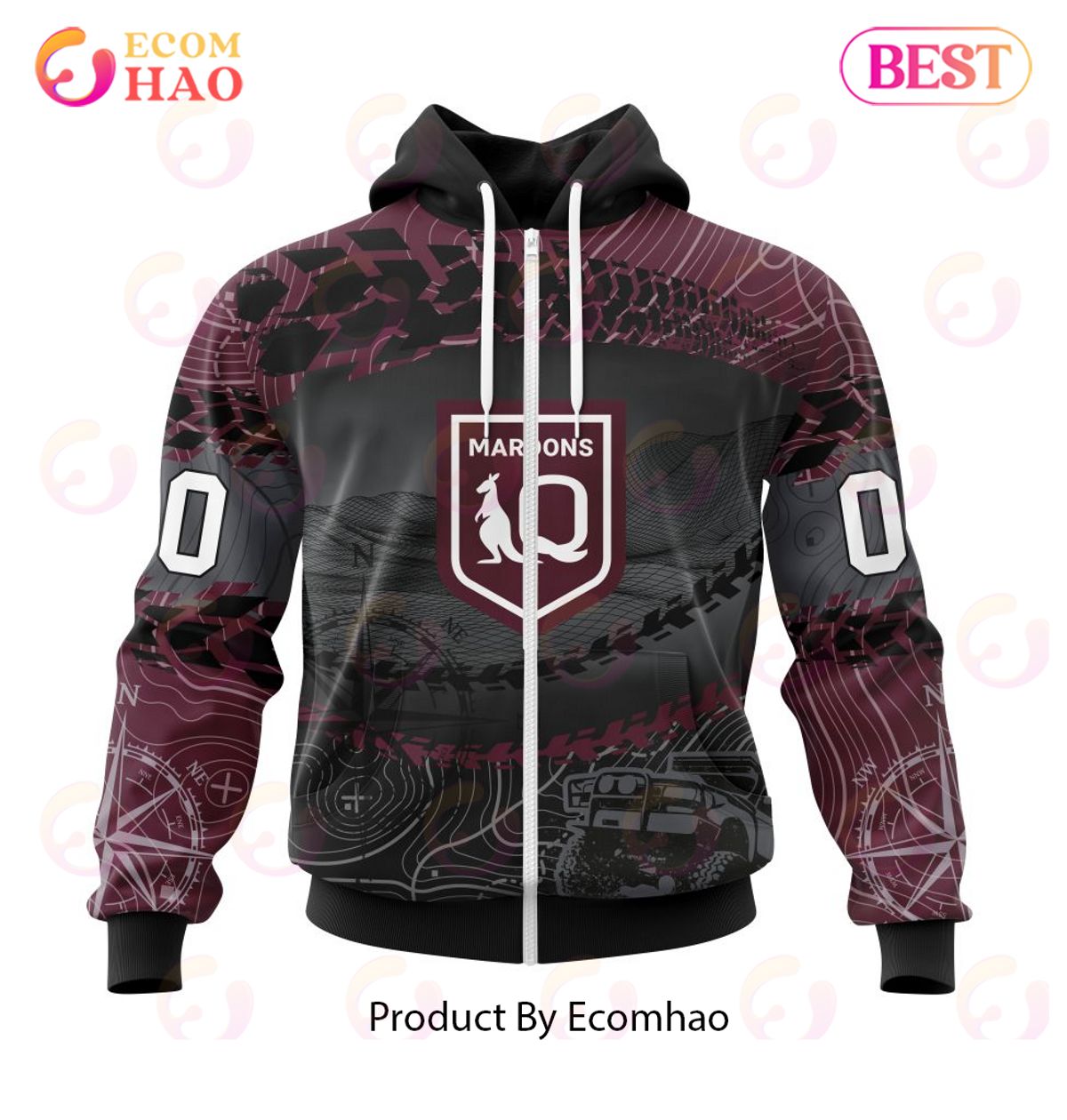 QLD Maroons Special Off-Road Concept ST2201 3D Hoodie