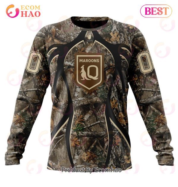 QLD Maroons Specialized Hunting Camo ST2201 3D Hoodie