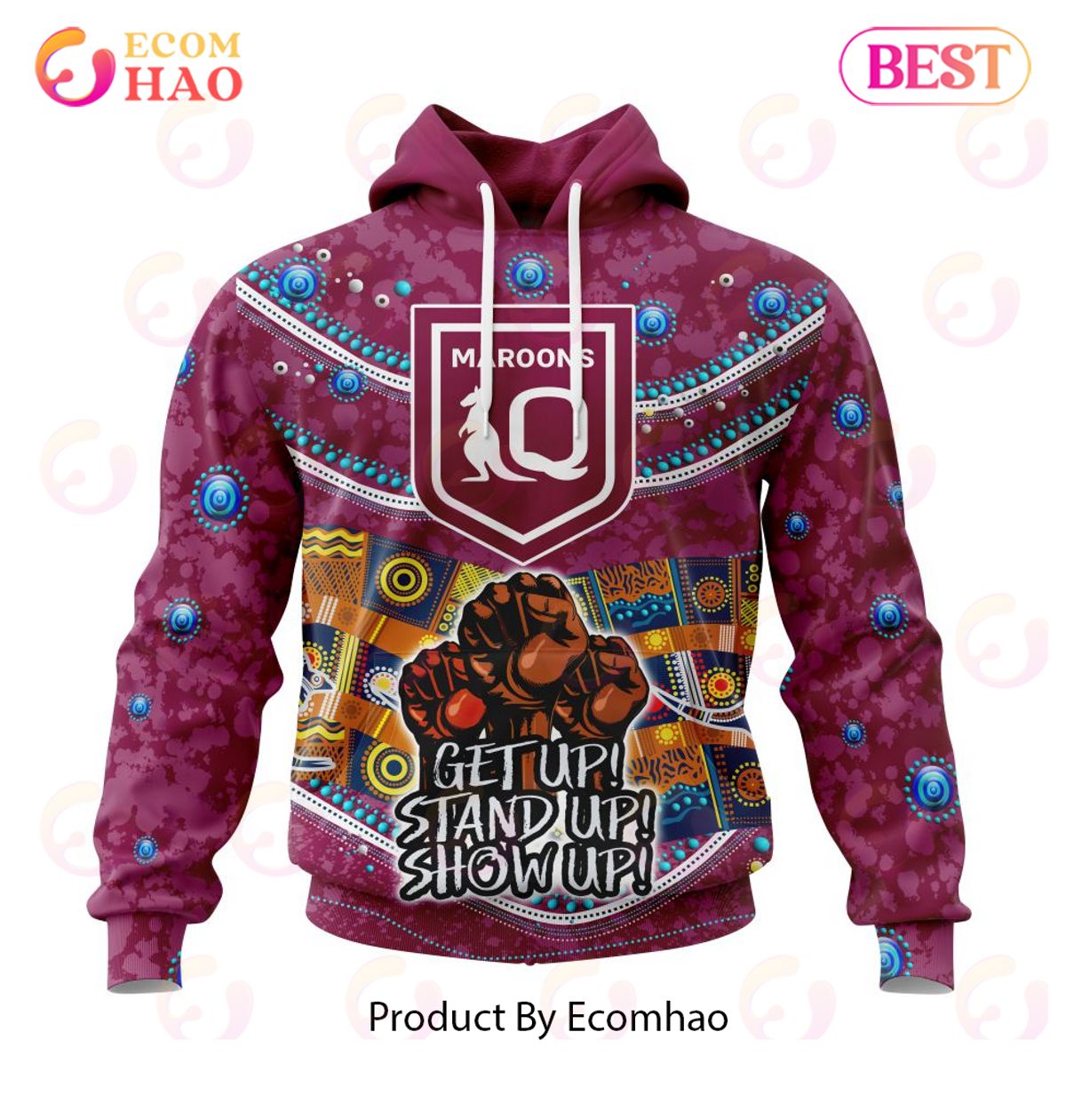 QLD Maroons Specialized Indigenous Kits For NAIDOC Week ST2201 3D Hoodie