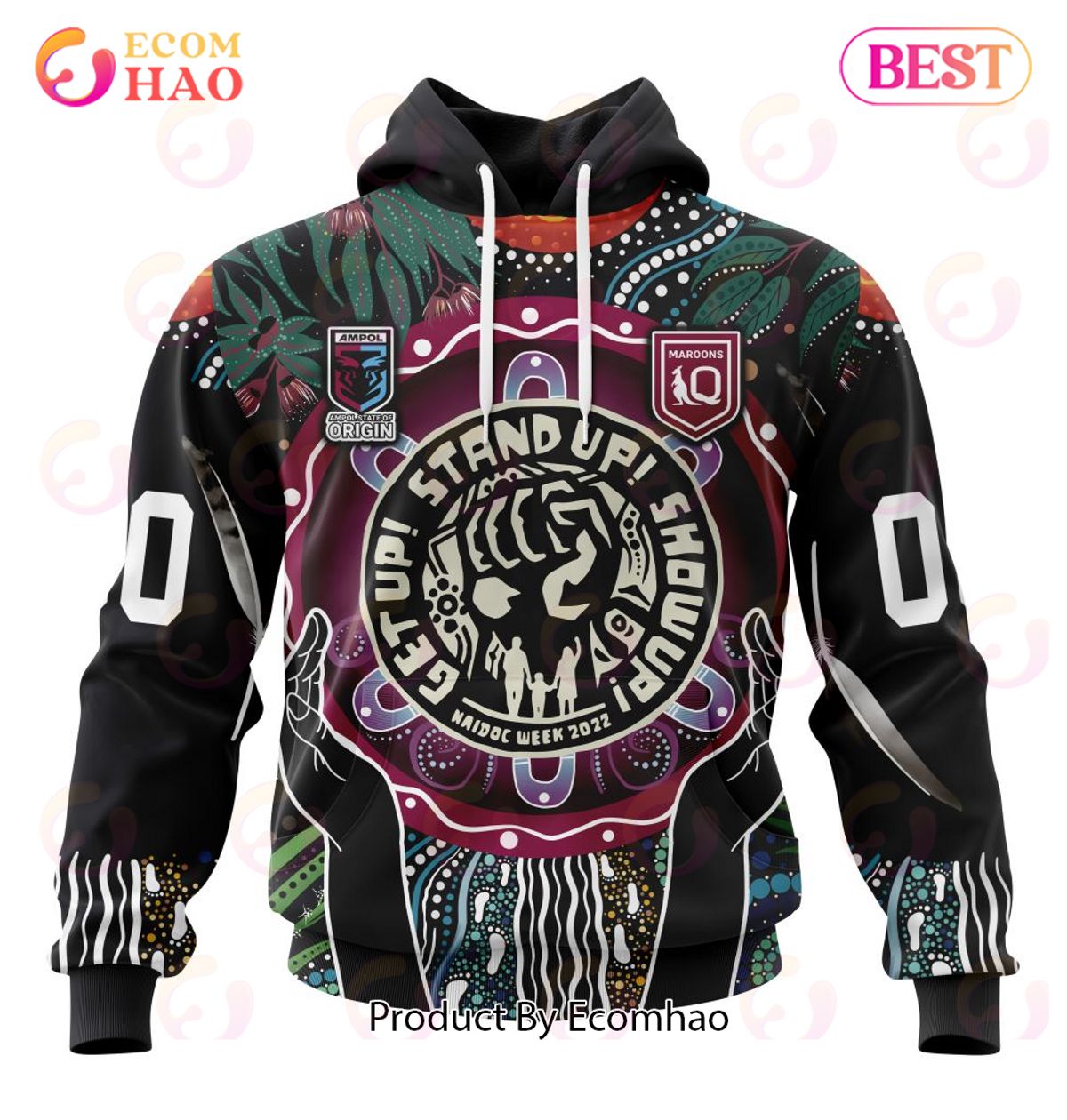 QLD Maroons Specialized NAIDOC EVENTS 3D Hoodie