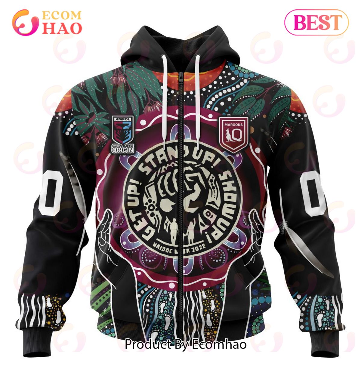 QLD Maroons Specialized NAIDOC EVENTS 3D Hoodie