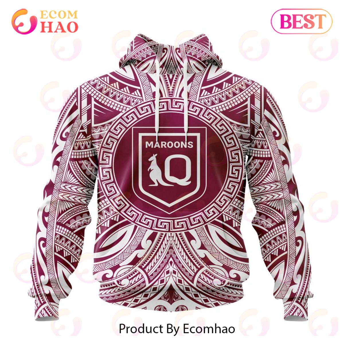 QLD Maroons Specialized Polynesian Concept Kits ST2201 3D Hoodie