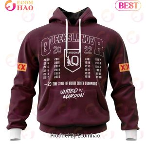 QLD Maroons State Of Origin 2022 Champions Kits 3D Hoodie