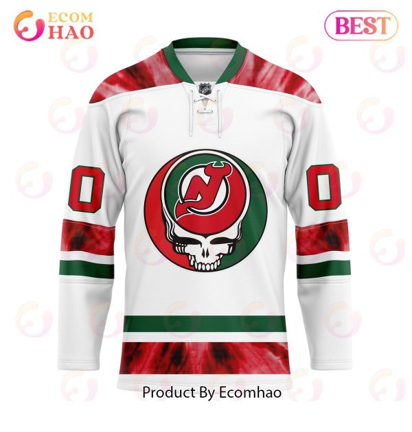 Grateful Dead & New Jersey Devils Hockey Jersey Personalized Name & Number