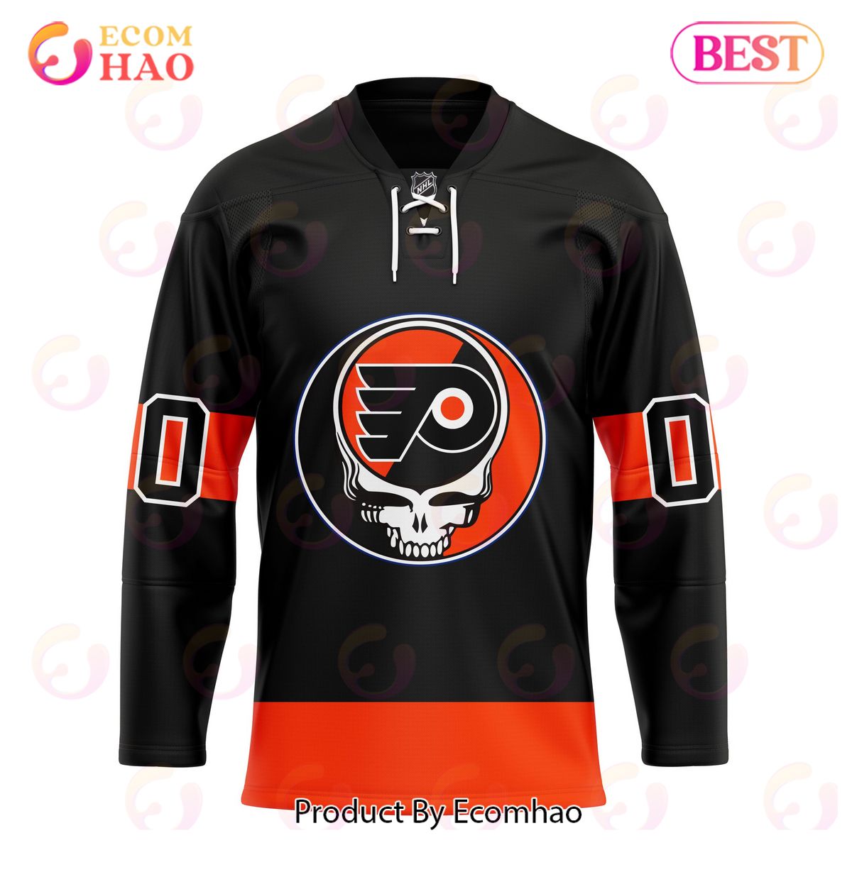 Grateful Dead & Philadelphia Flyers Hockey Jersey Personalized Name & Number