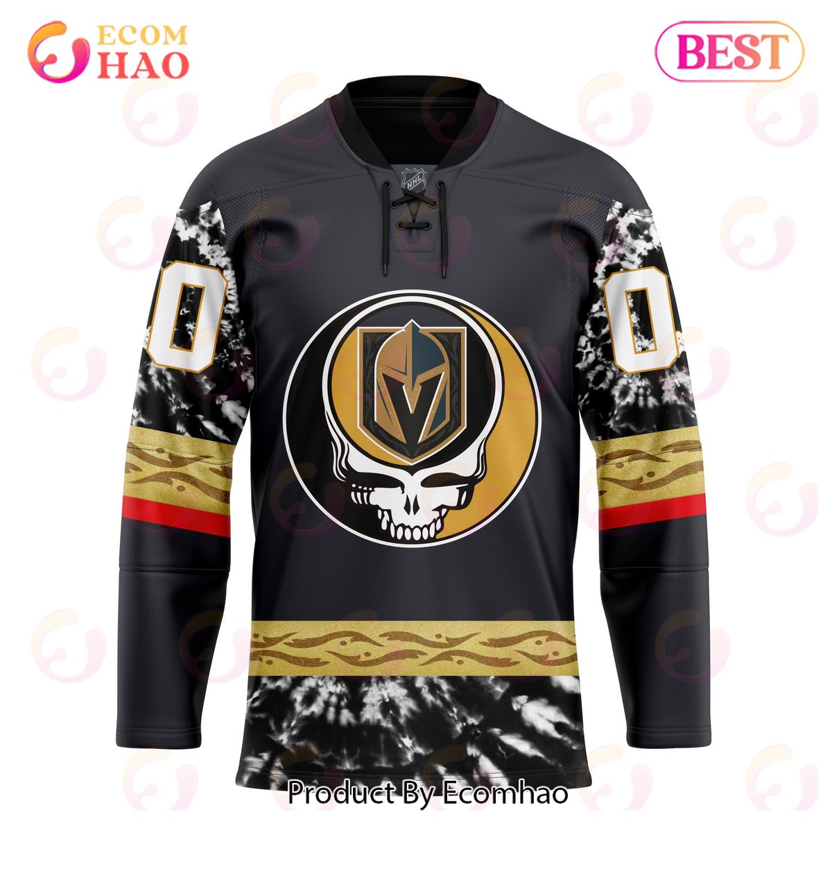 Grateful Dead & Vegas Golden Knights Hockey Jersey Personalized Name & Number
