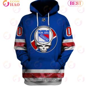 Grateful Dead & New York Rangers V2 Personalized Name & Number 3D Hoodie