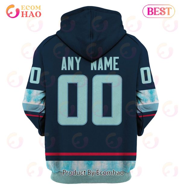 Grateful Dead & Seattle Kraken Personalized Name & Number 3D Hoodie