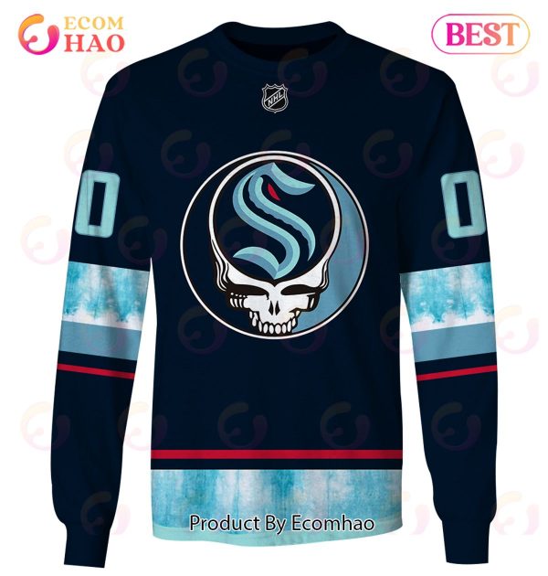 Grateful Dead & Seattle Kraken Personalized Name & Number 3D Hoodie