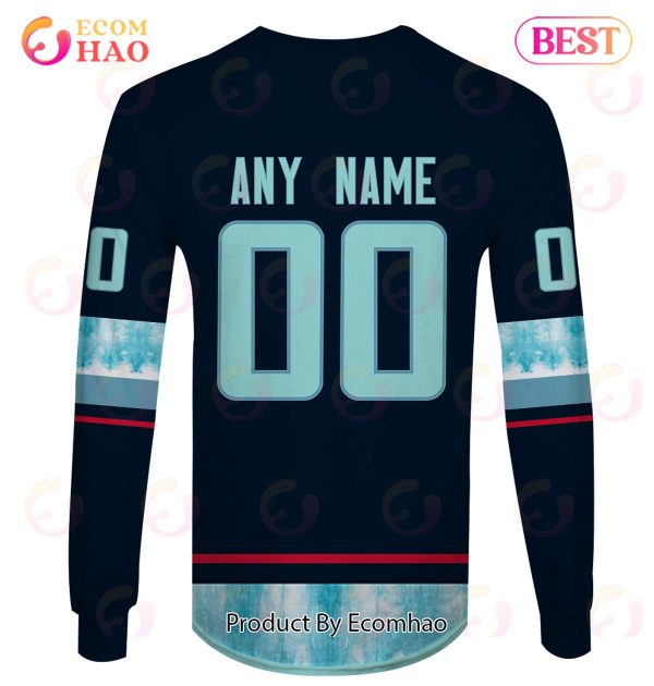 Grateful Dead & Seattle Kraken Personalized Name & Number 3D Hoodie