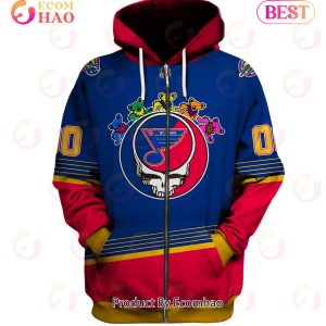 Grateful Dead & St. Louis Blues V2 Personalized Name & Number 3D Hoodie