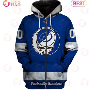 Grateful Dead & Tampa Bay Lightning Personalized Name & Number 3D Hoodie