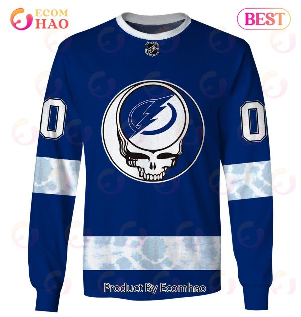 Grateful Dead & Tampa Bay Lightning Personalized Name & Number 3D Hoodie