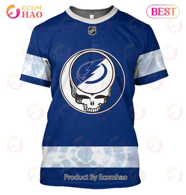 Grateful Dead & Tampa Bay Lightning Personalized Name & Number 3D Hoodie