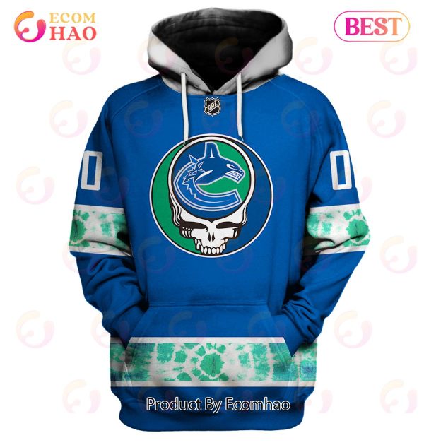 Grateful Dead & Vancouver Canucks Personalized Name & Number 3D Hoodie