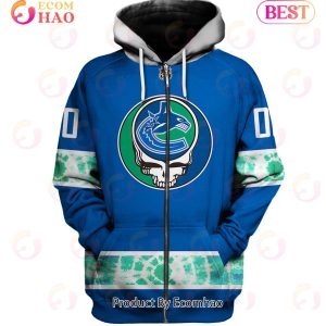Grateful Dead & Vancouver Canucks Personalized Name & Number 3D Hoodie