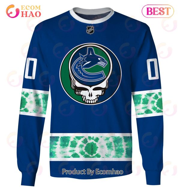 Grateful Dead & Vancouver Canucks Personalized Name & Number 3D Hoodie