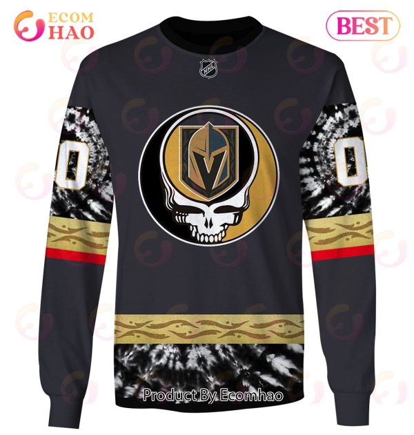 Grateful Dead & Vegas Golden Knights V2 Personalized Name & Number 3D Hoodie