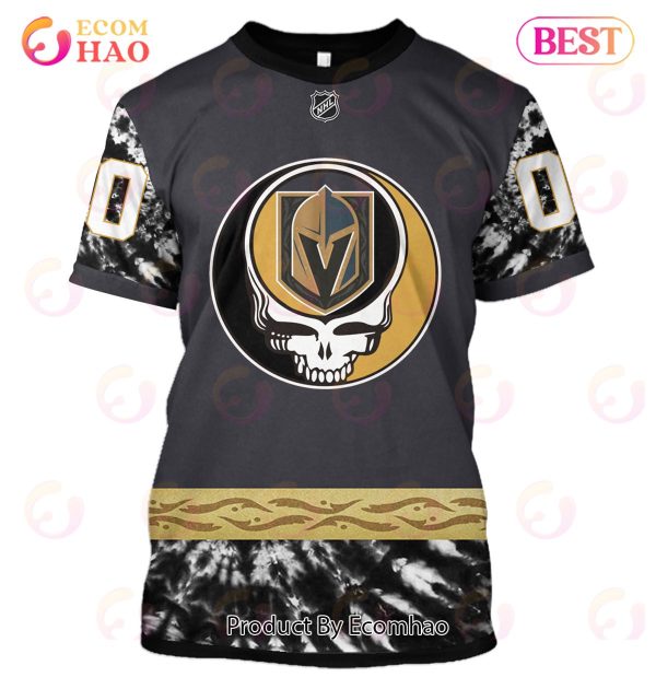 Grateful Dead & Vegas Golden Knights V2 Personalized Name & Number 3D Hoodie