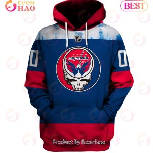 Grateful Dead & Washington Capitals V2 Personalized Name & Number 3D Hoodie