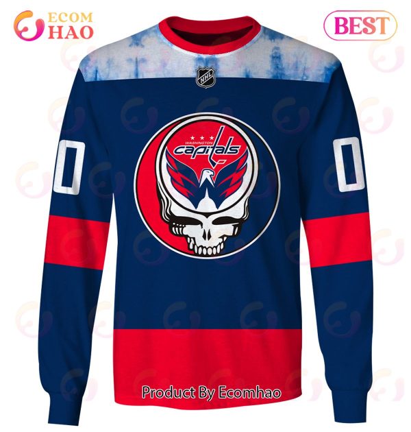Grateful Dead & Washington Capitals V2 Personalized Name & Number 3D Hoodie