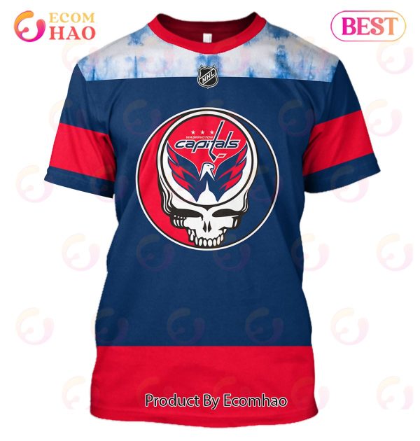 Grateful Dead & Washington Capitals V2 Personalized Name & Number 3D Hoodie