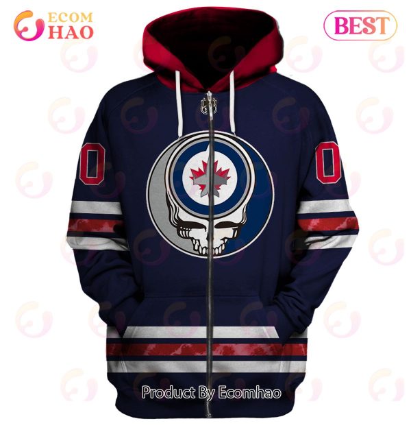 Grateful Dead & Winnipeg Jets Personalized Name & Number 3D Hoodie
