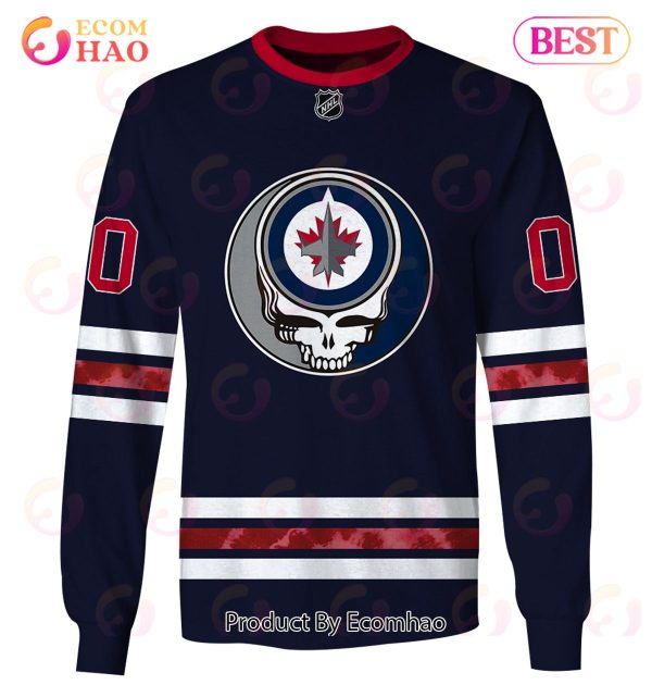 Grateful Dead & Winnipeg Jets Personalized Name & Number 3D Hoodie