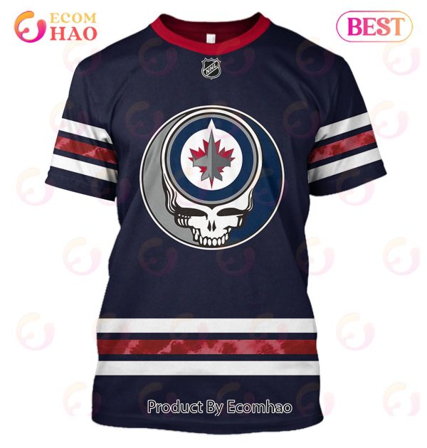 Grateful Dead & Winnipeg Jets Personalized Name & Number 3D Hoodie