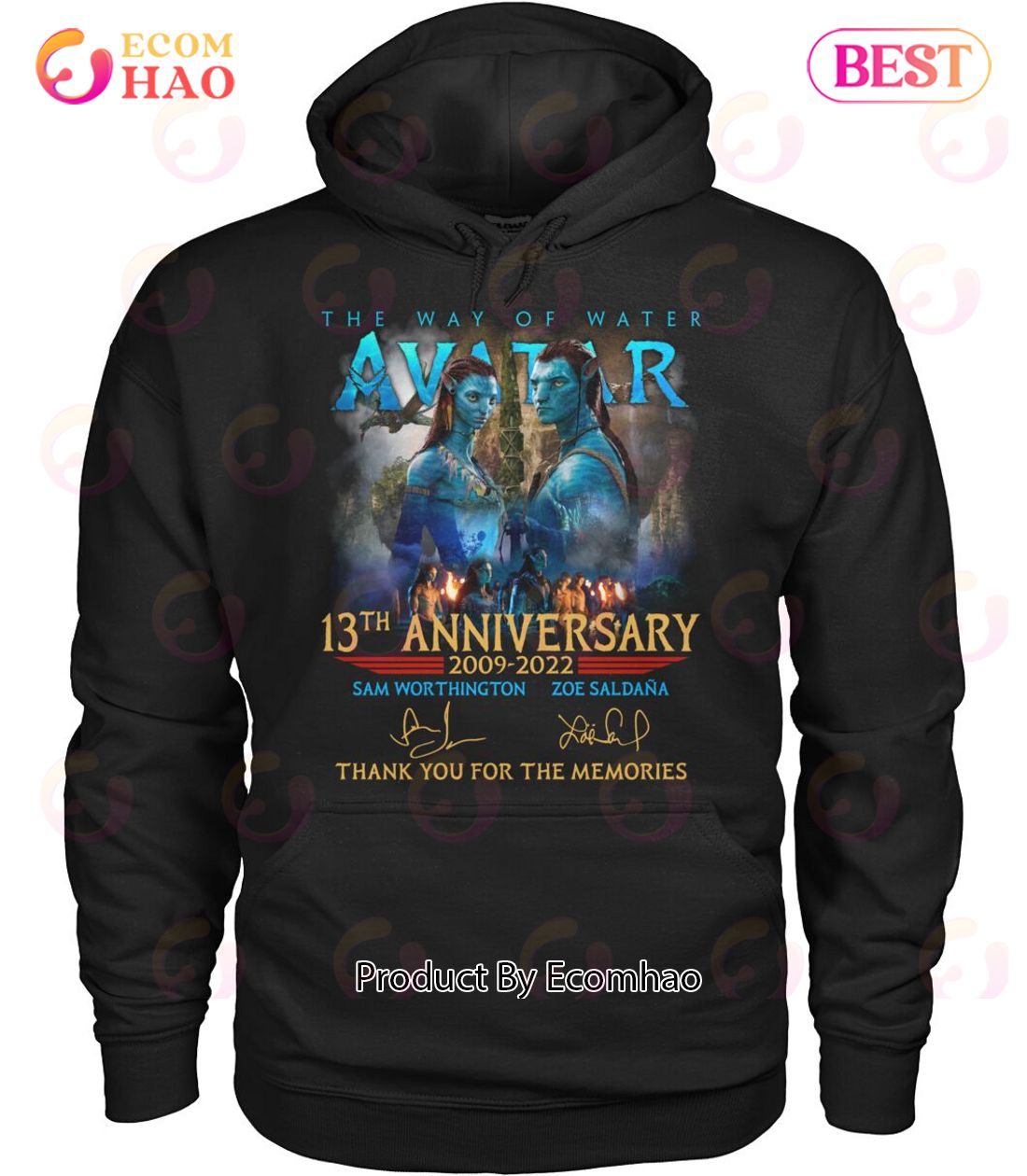 Avatar 13th Anniversary 2009 – 2022 Sam Worthington And Zoe Saldana Thank You For The Memories T-Shirt