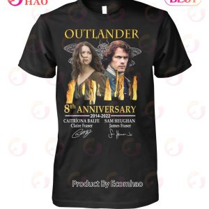 Outlander 8th Anniversary 2014 – 2022 Claire Fraser And James Fraser T-Shirt