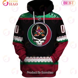 Grateful Dead & Arizona Coyotes V1 Personalized Name & Number 3D Hoodie