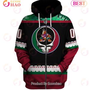 Grateful Dead & Arizona Coyotes V1 Personalized Name & Number 3D Hoodie