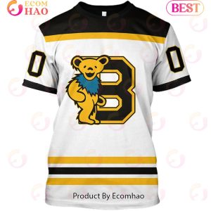 Grateful Dead & Boston Bruins V1 Personalized Name & Number 3D Hoodie