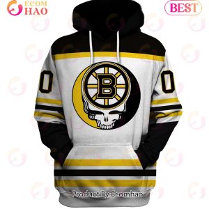 Grateful Dead & Boston Bruins V2 Personalized Name & Number 3D Hoodie