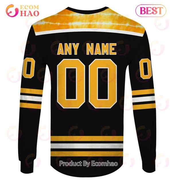 Grateful Dead & Boston Bruins V4 Personalized Name & Number 3D Hoodie