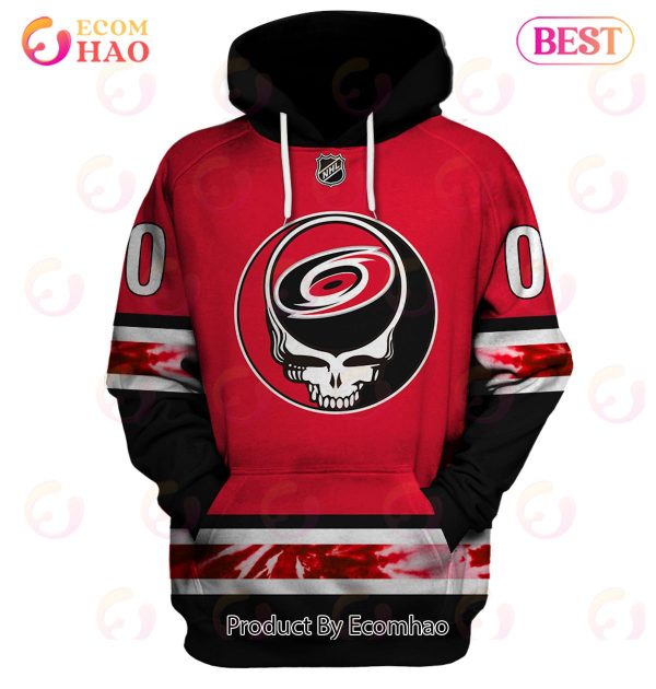 Grateful Dead & Carolina Hurricanes V1 Personalized Name & Number 3D Hoodie