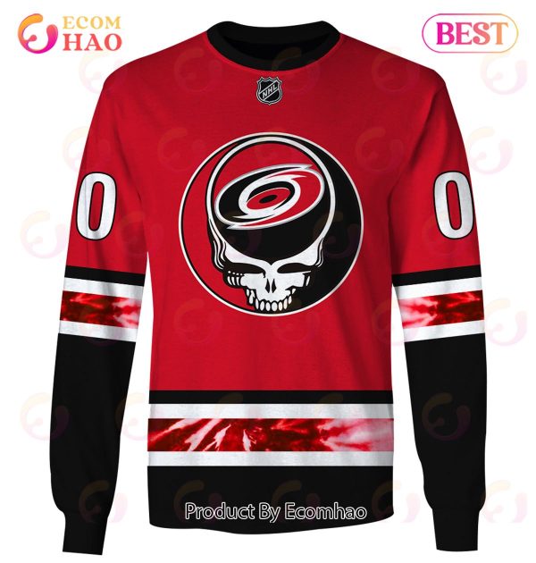 Grateful Dead & Carolina Hurricanes V1 Personalized Name & Number 3D Hoodie