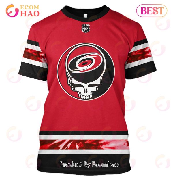 Grateful Dead & Carolina Hurricanes V1 Personalized Name & Number 3D Hoodie