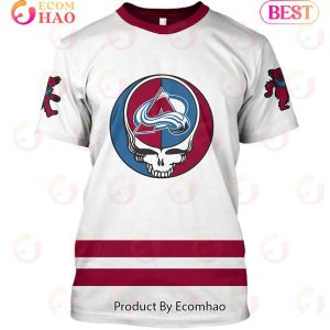 Grateful Dead & Colorado Avalanche V1 Personalized Name & Number 3D Hoodie