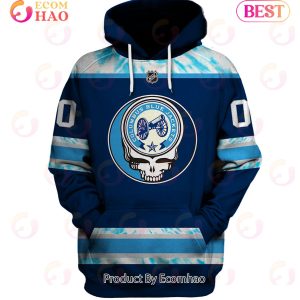 Grateful Dead & Columbus Blue Jackets V1 Personalized Name & Number 3D Hoodie