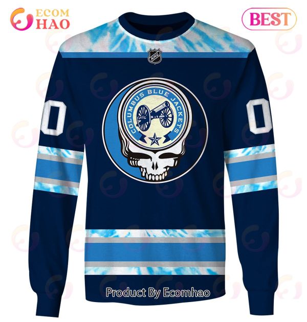 Grateful Dead & Columbus Blue Jackets V1 Personalized Name & Number 3D Hoodie