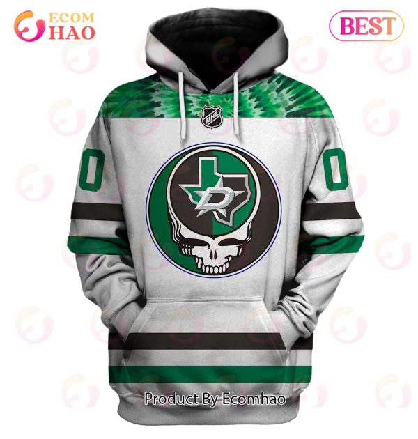 Grateful Dead & Dallas Stars V1 Personalized Name & Number 3D Hoodie