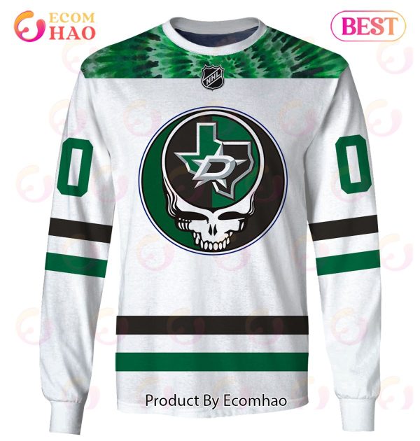 Grateful Dead & Dallas Stars V1 Personalized Name & Number 3D Hoodie