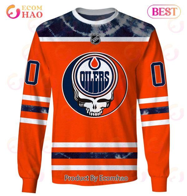 Grateful Dead & Edmonton Oilers V1 Personalized Name & Number 3D Hoodie
