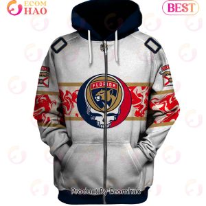 Grateful Dead & Florida Panthers Personalized Name & Number 3D Hoodie