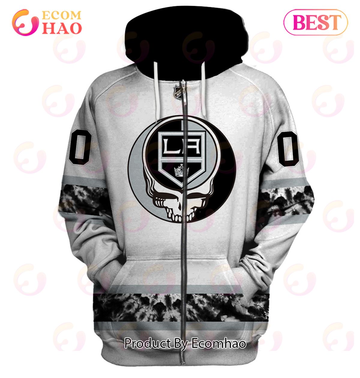 Grateful Dead & Los Angeles Kings Personalized Name & Number 3D Hoodie